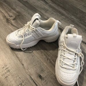 High platform white sneakers